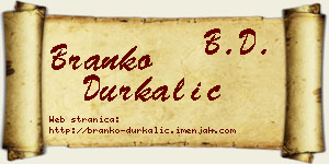Branko Durkalić vizit kartica